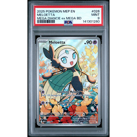 2025 POKEMON MELOETTA MEGA DIANCIE EX MEGA BATTLE DECK 026 PSA 9