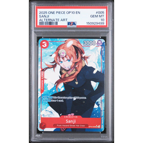 2025 ONE PIECE ONE PIECE OP10-ROYAL BLOOD SANJI ALTERNATE ART OP10-005 PSA 10