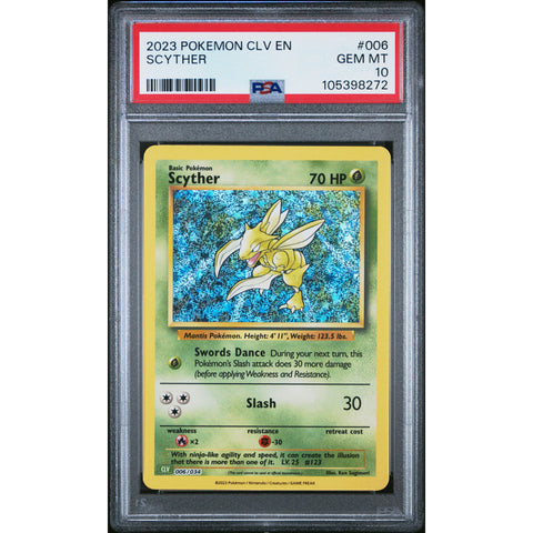 2023 POKEMON CLASSIC COLLECTION SCYTHER 006/034 PSA 10