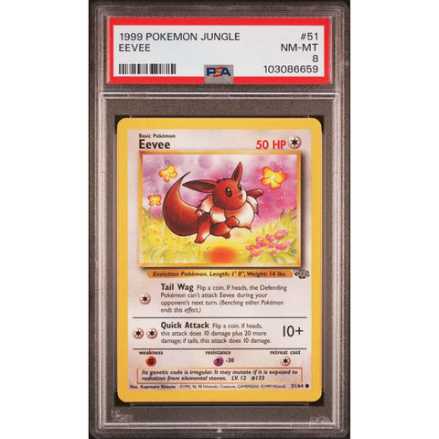 1999 POKEMON JUNGLE EEVEE 51/64 PSA 8 5