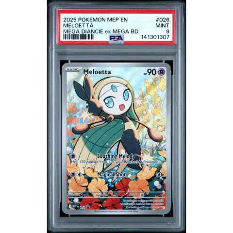 2025 POKEMON MELOETTA MEGA DIANCIE EX MEGA BATTLE DECK 026 PSA 9