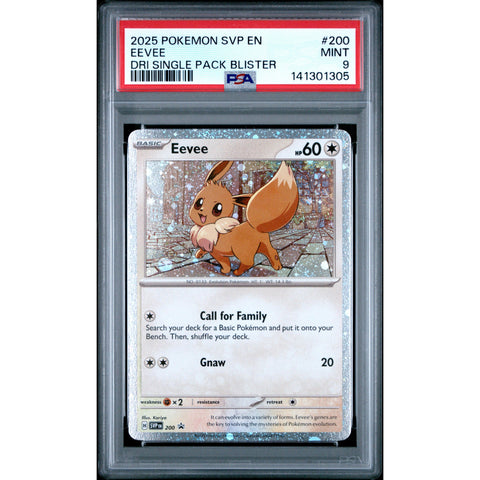 2025 POKEMON EEVEE DESTINED RIVALS SINGLE PACK BLISTER SVP 200 PSA 9