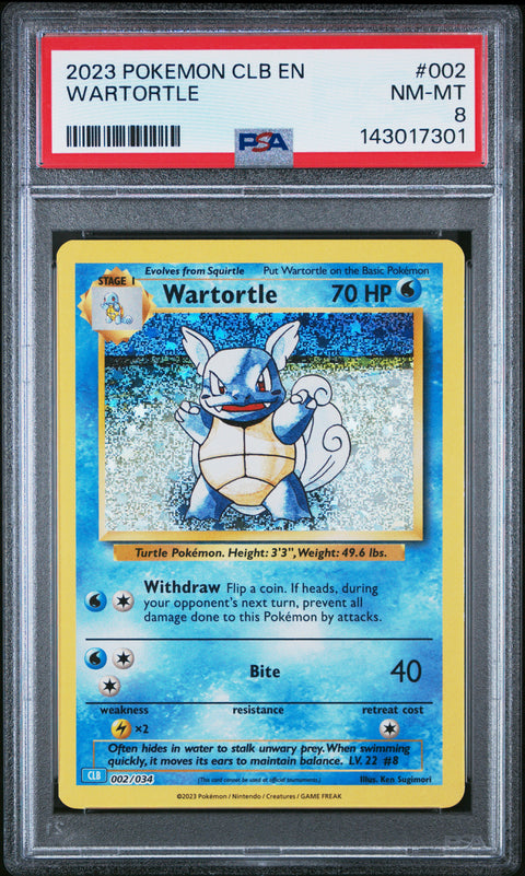 2023 POKEMON WARTORTLE CLB 002/034 PSA 8