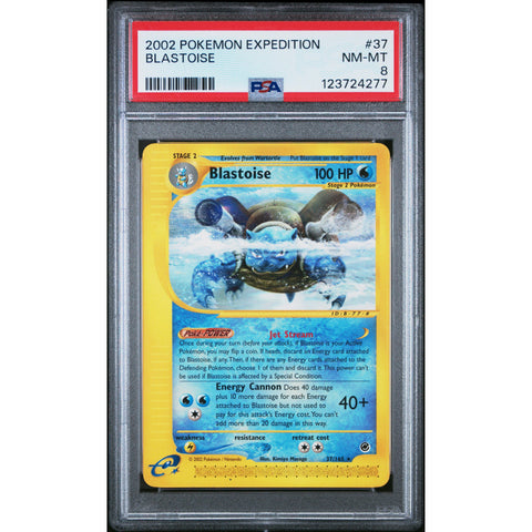2002 POKEMON EXPEDITION BLASTOISE 37/165 PSA 8