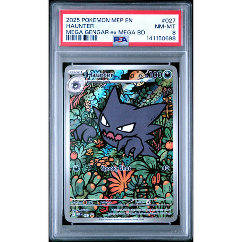 2025 POKEMON HAUNTER MEGA GENGAR EX MEGA BATTLE DECK 027 PSA 8