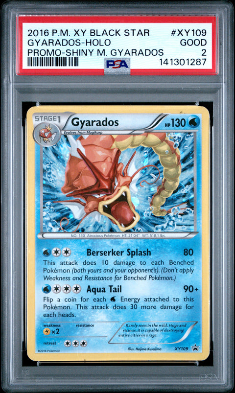 2016 POKEMON BLACK STAR PROMO GYARADOS HOLO SHINY MEGA XY109 PSA 2
