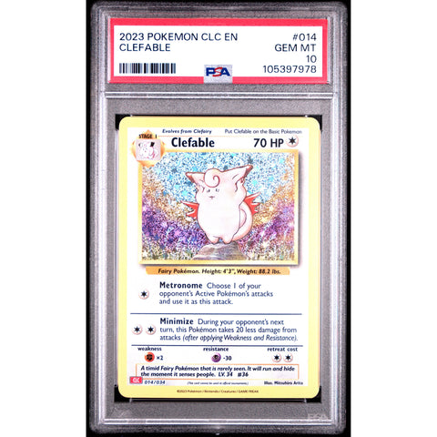 2023 POKEMON CLASSIC COLLECTION CLEFABLE 014/034 PSA 10