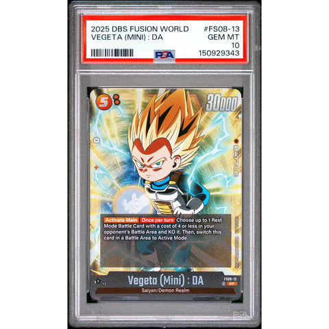 2025 DRAGON BALL VEGETA (MINI) : DA FS08-13/97 PSA 10