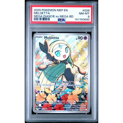 2025 POKEMON MELOETTA MEGA DIANCIE EX MEGA BATTLE DECK 026 PSA 8