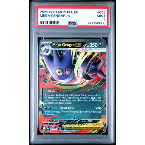 2025 POKEMON PFL EN-PHANTASMAL FLAMES MEGA GENGAR EX 056/094 PSA 9