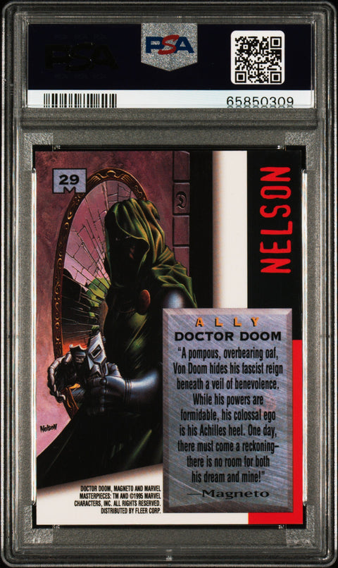 1995 MARVEL MASTERPIECES DOCTOR DOOM EMOTION SIGNATURE SERIES 29 PSA 8