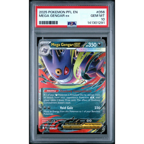 2025 POKEMON PFL EN-PHANTASMAL FLAMES MEGA GENGAR EX 056/094 PSA 10