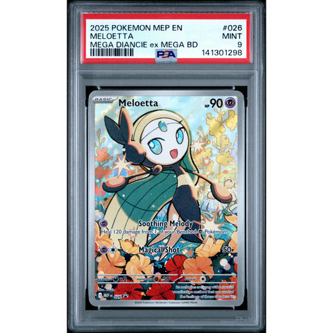 2025 POKEMON MELOETTA MEGA DIANCIE EX MEGA BATTLE DECK 026 PSA 9