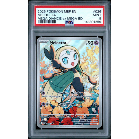 2025 POKEMON MELOETTA MEGA DIANCIE EX MEGA BATTLE DECK 026 PSA 9