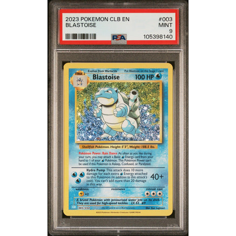 2023 POKEMON CLASSIC COLLECTION BLASTOISE HOLO 003/034 PSA 9