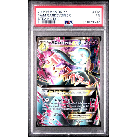 2016 POKEMON STEAM SIEGE MEGA GARDEVOIR EX 112/114 PSA 1