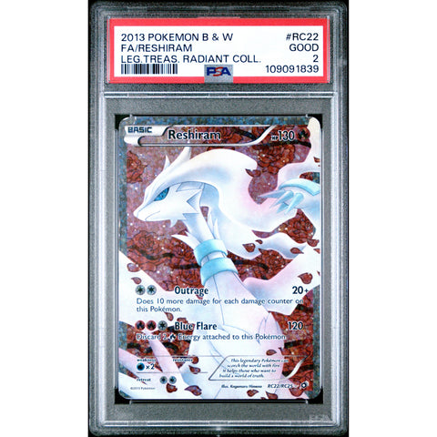 2013 POKEMON LEGENDARY TREASURES RESHIRAM RADIANT COLLECTION RC22/RC25 PSA 2