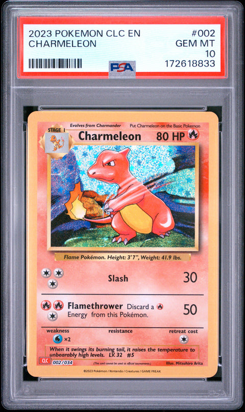 2023 POKEMON CHARMELEON CLC 002/034 PSA 10
