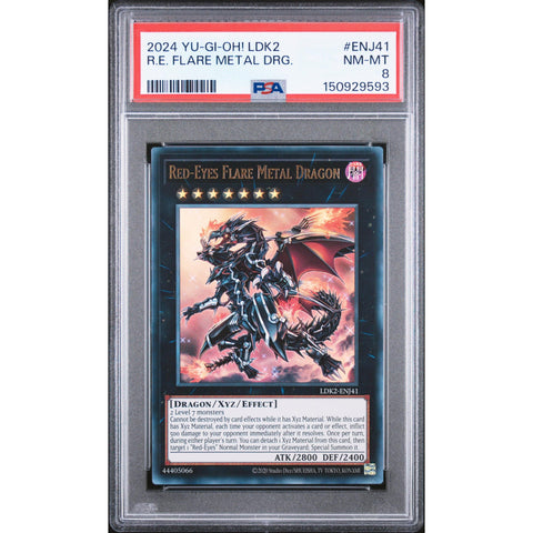 2024 YUGIOH LEGENDARY DECKS II RED-EYES FLARE METAL DRAGON ENJ41-97 PSA 8