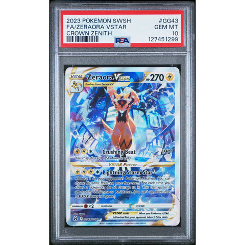 2023 POKEMON SWORD SHIELD CROWN ZENITH ZERAORA VSTAR GG43/GG70 PSA 10