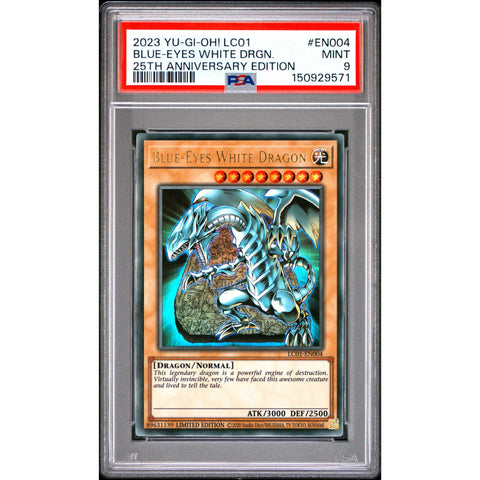 2023 YUGIOH BLUE EYES WHITE DRAGON EN004-110 PSA 9
