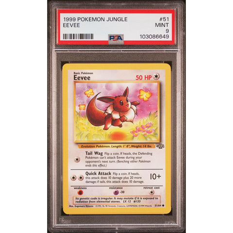 1999 POKEMON JUNGLE EEVEE 51/64 PSA 9