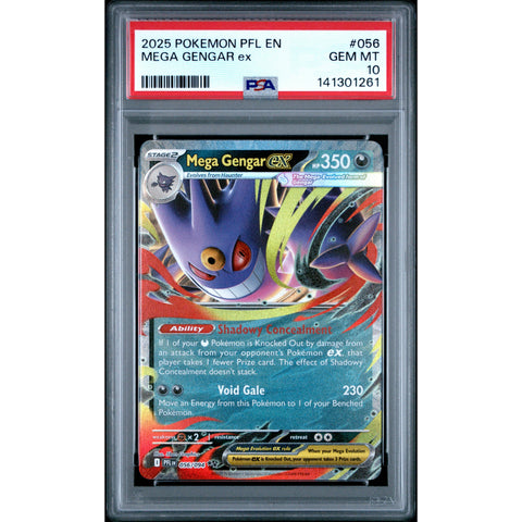 2025 POKEMON PFL EN-PHANTASMAL FLAMES MEGA GENGAR EX 056/094 PSA 10
