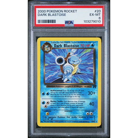 2000 POKEMON ROCKET DARK BLASTOISE 20/82 PSA 6