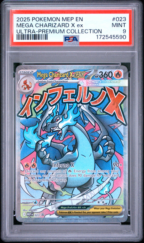 2025 POKEMON MEGA CHARIZARD X EX ULTRA PREMIUM COLLECTION MEP 023 PSA 9