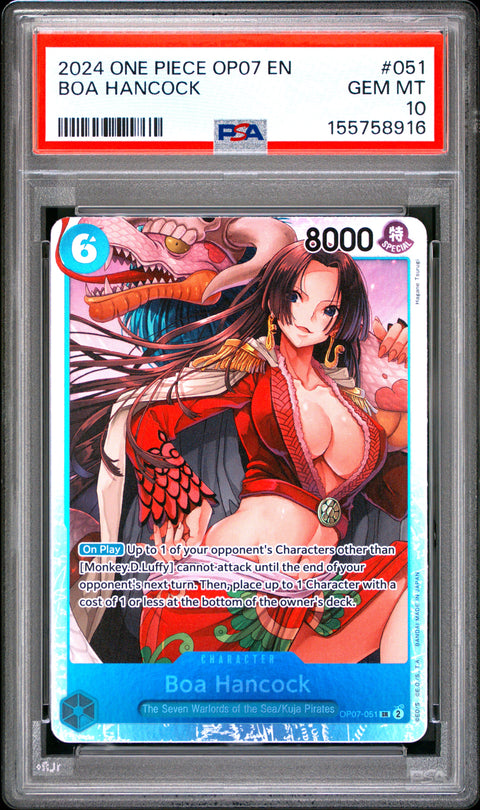 2024 ONE PIECE ONE PIECE OP07-500 YEARS IN THE FUTURE BOA HANCOCK 051 PSA 10