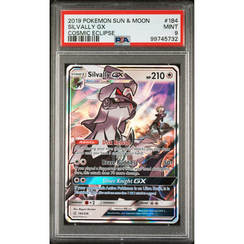 2019 POKEMON COSMIC ECLIPSE SILVALLY GX 184/236 PSA 9