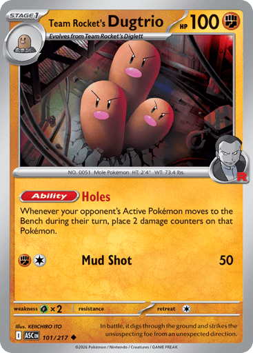 Team Rocket's Dugtrio - 101/217