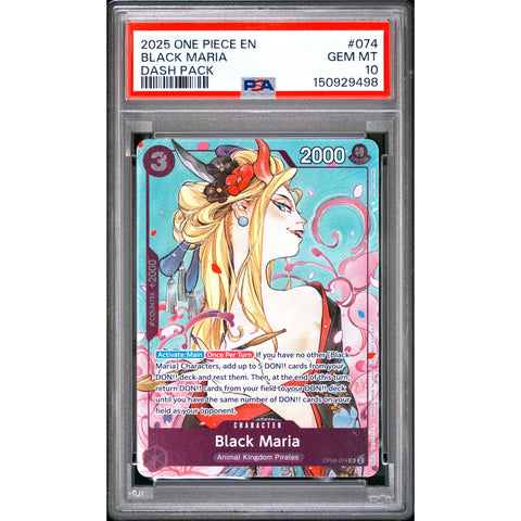 2025 ONE PIECE ONE PIECE DASH PACK 2025 BLACK MARIA OP-08 074 PSA 10