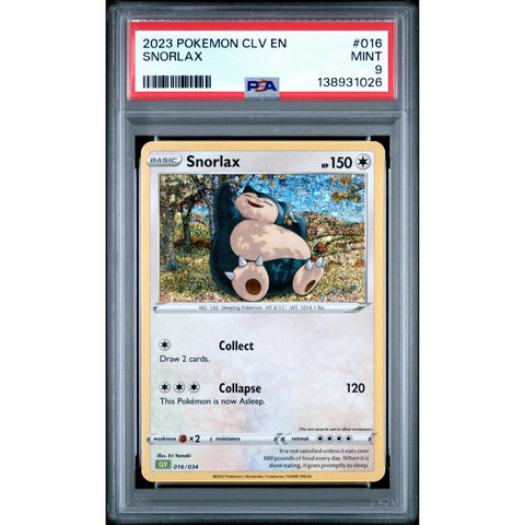 2023 POKEMON SNORLAX CLV 016/034 PSA 9