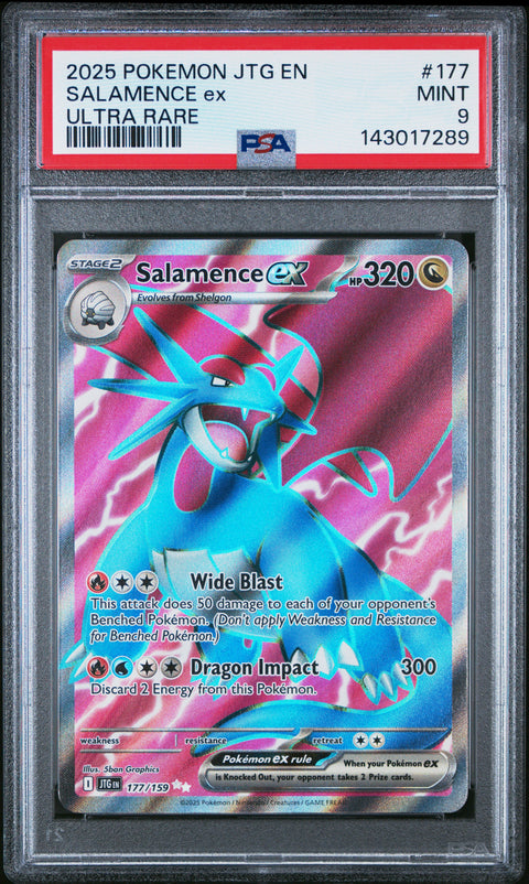 2025 POKEMON JTG EN-JOURNEY TOGETHER SALAMENCE EX ULTRA RARE 177/159 PSA 9