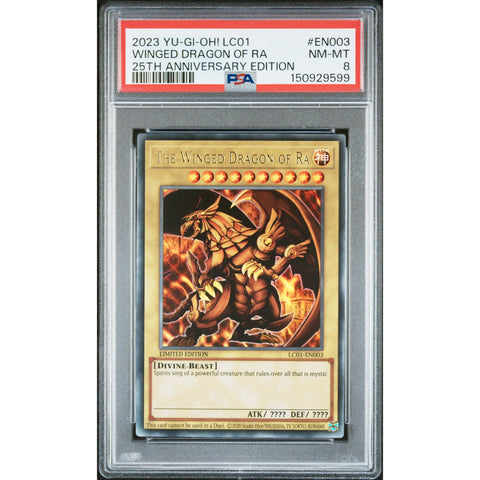 2023 YUGIOH THE WINGED DRAGON OF RA EN003-110 PSA 8