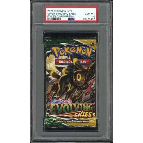 2021 POKEMON EVOLVING SKIES BOOSTER PACK PACK UMBREON PSA 10