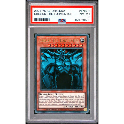 2024 YUGIOH LEGENDARY DECKS II OBELISK THE TORMENTOR ENS02 PSA 8