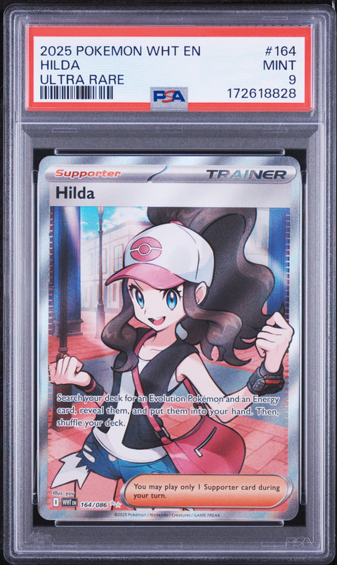 2025 POKEMON WHT EN-WHITE FLARE HILDA ULTRA RARE 164/086 PSA 9