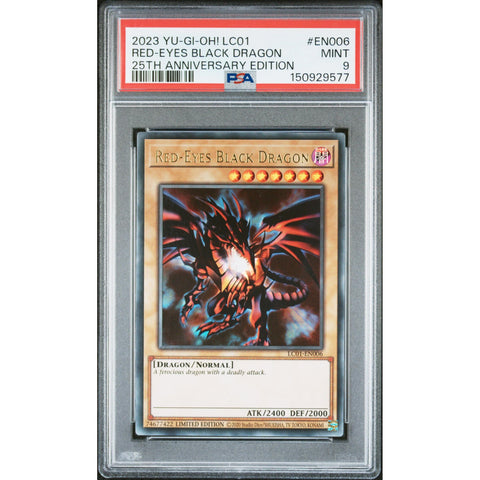 2023 YUGIOH RED-EYES BLACK DRAGON EN006-110 PSA 9