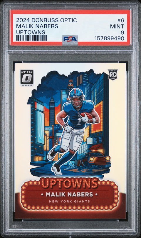 2024 PANINI PANINI DONRUSS OPTIC UPTOWNS MALIK NABERS 6 PSA 9
