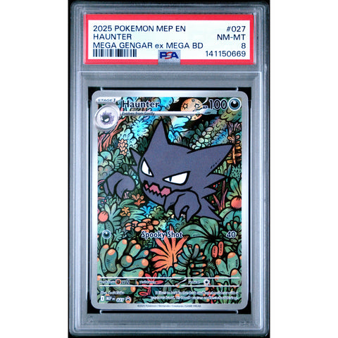 2025 POKEMON HAUNTER MEGA GENGAR EX MEGA BATTLE DECK 027 PSA 8