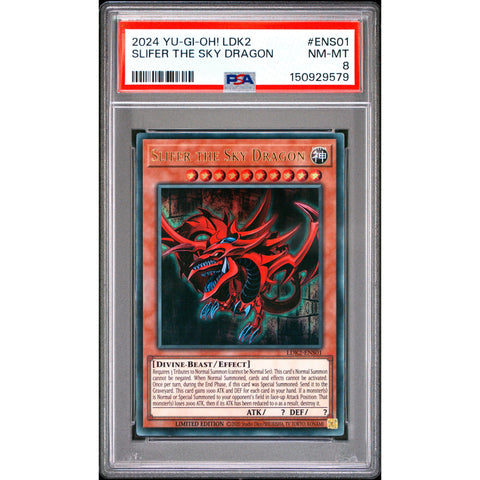 2024 YUGIOH LEGENDARY DECKS II SLIFER THE SKY DRAGON ENS01-97 PSA 8