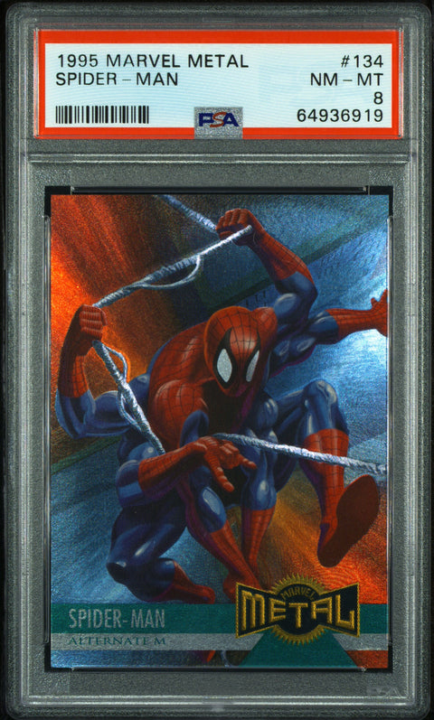 1995 MARVEL METAL SPIDER-MAN 134 PSA 8