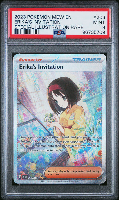 2023 POKEMON 151 ERIKA'S INVITATION SPECIAL ILLUSTRATION RARE 203/165 PSA 9
