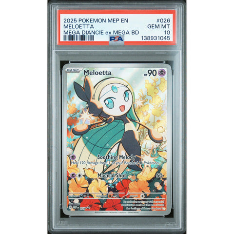 2025 POKEMON MELOETTA MEGA DIANCIE EX MEGA BATTLE DECK MEP026 PSA 10