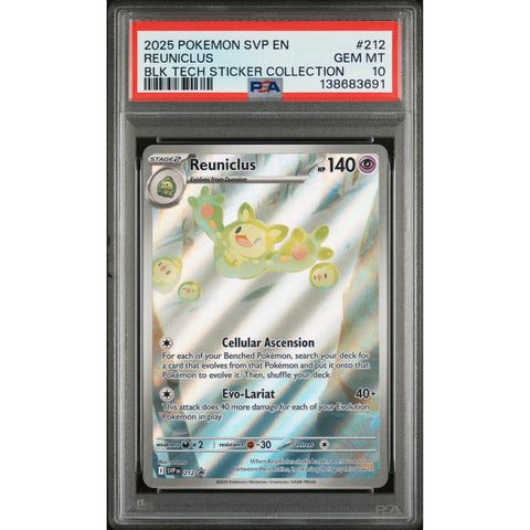 2025 POKEMON REUNICLUS BLACK BOLT TECH STICKER COLLECTION SVP212 PSA 10
