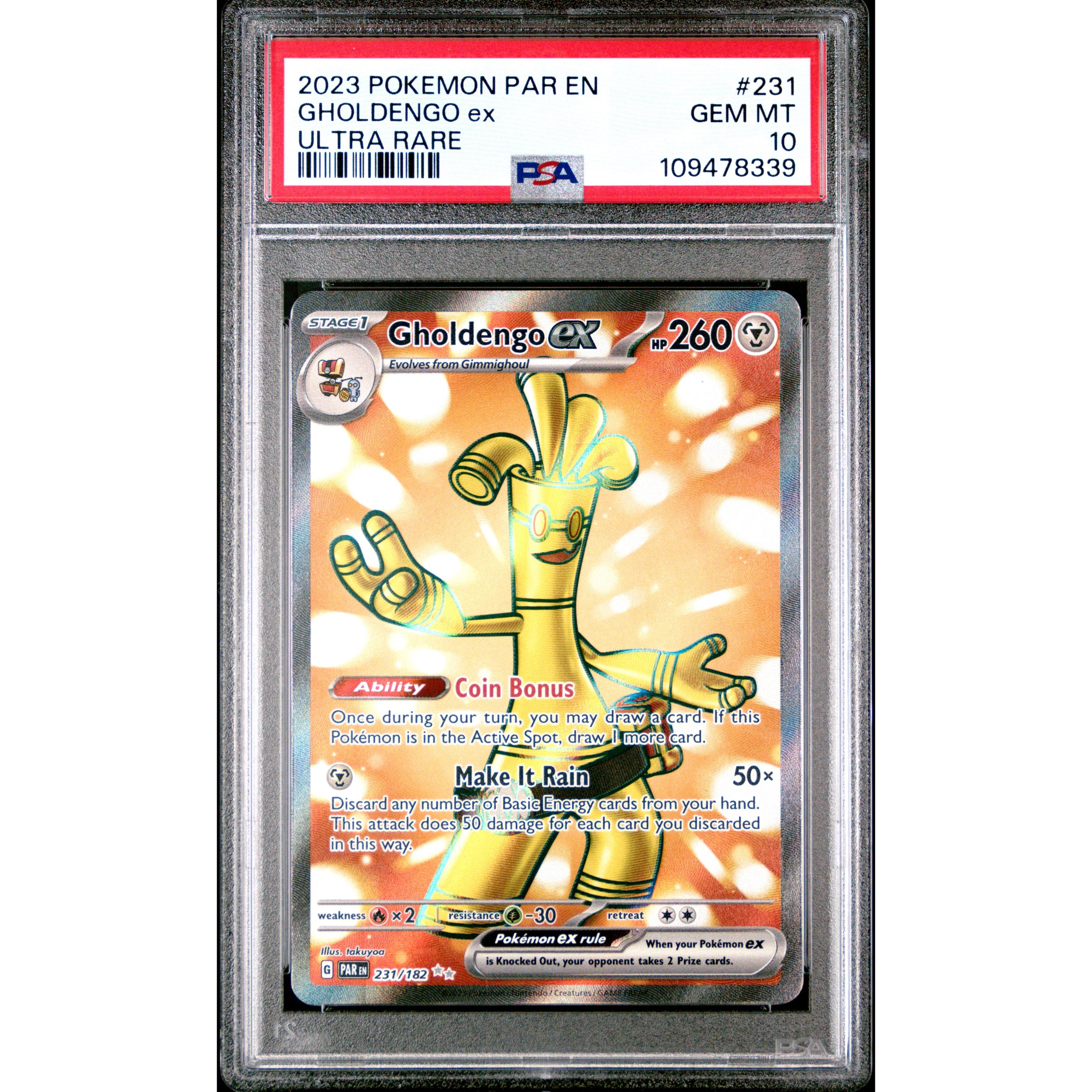 2023 POKEMON PARADOX RIFT GHOLDENGO EX ULTRA RARE 231/182 PSA 10