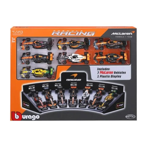 bBurago: Formula Racing McLaren - 7 Piece Collection with Display Stand