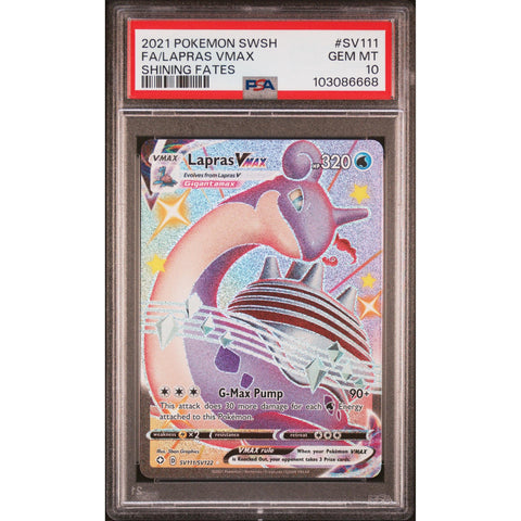 2021 POKEMON SHINING FATES LAPRAS VMAX SV111/SV122 PSA 10